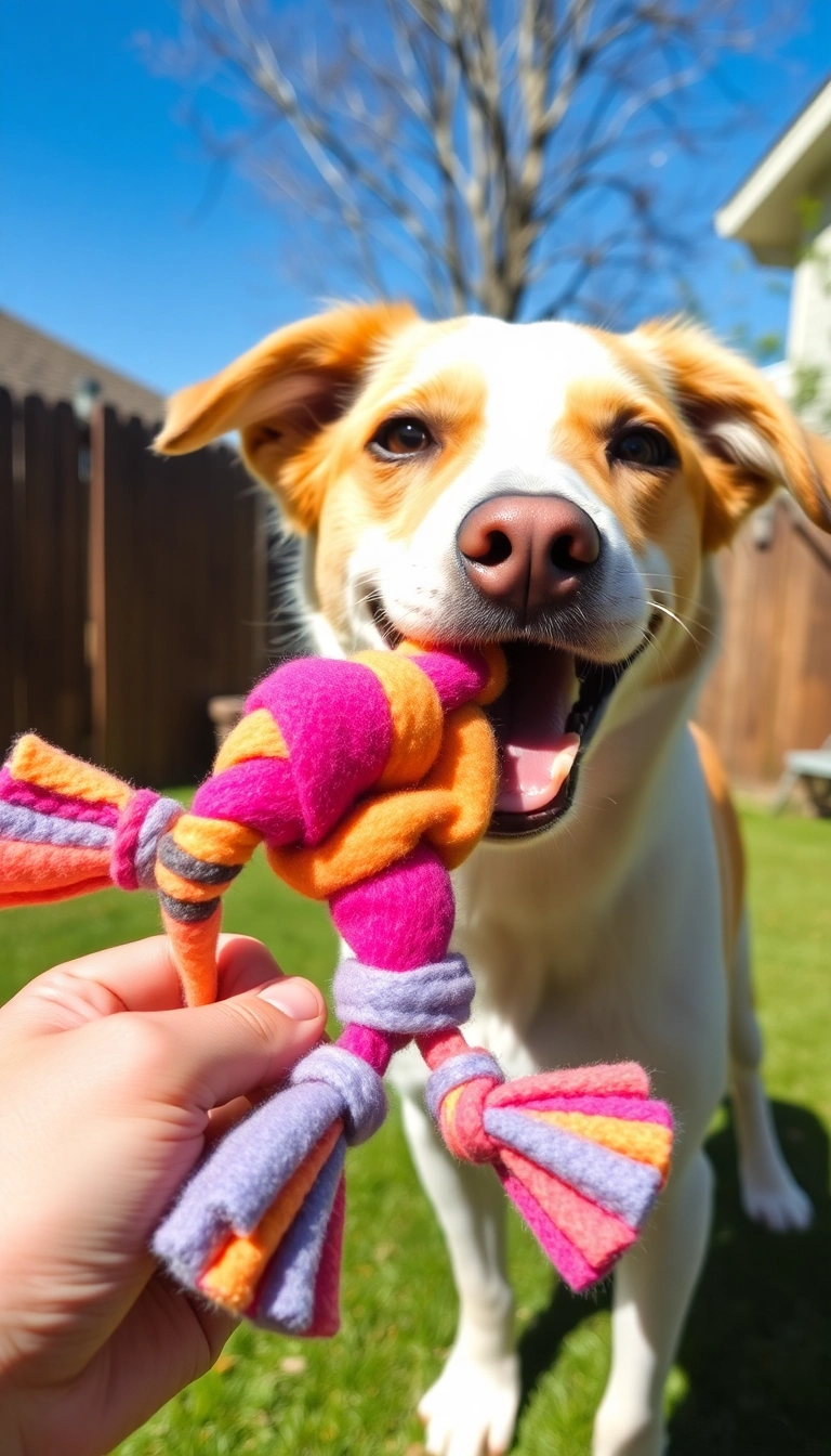 10 DIY Pet Toys You Can Make at Home in Under 30 Minutes (Your Pup Will Love #5!) - 5. Fleece Chew Toy (Your Pup Will Love This!)