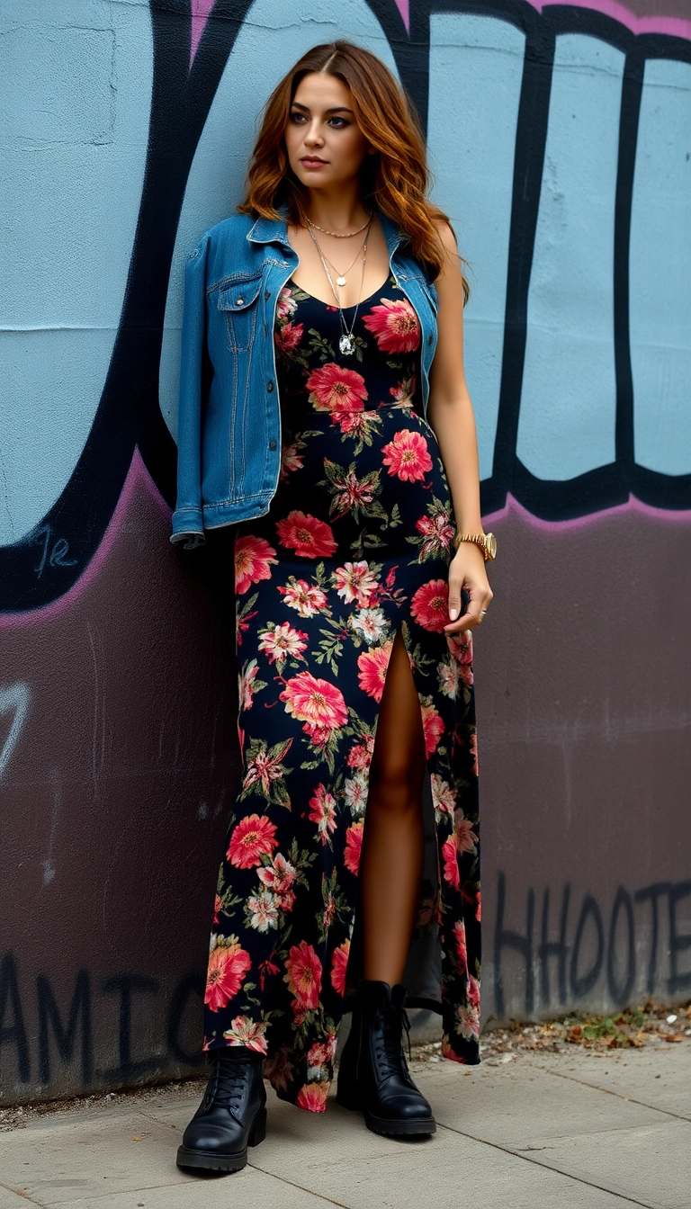 12 Street Style Outfits That'll Make You Look Like a Fashion Icon (You Won't Believe #5!) - 4. Maxi Dress with Combat Boots