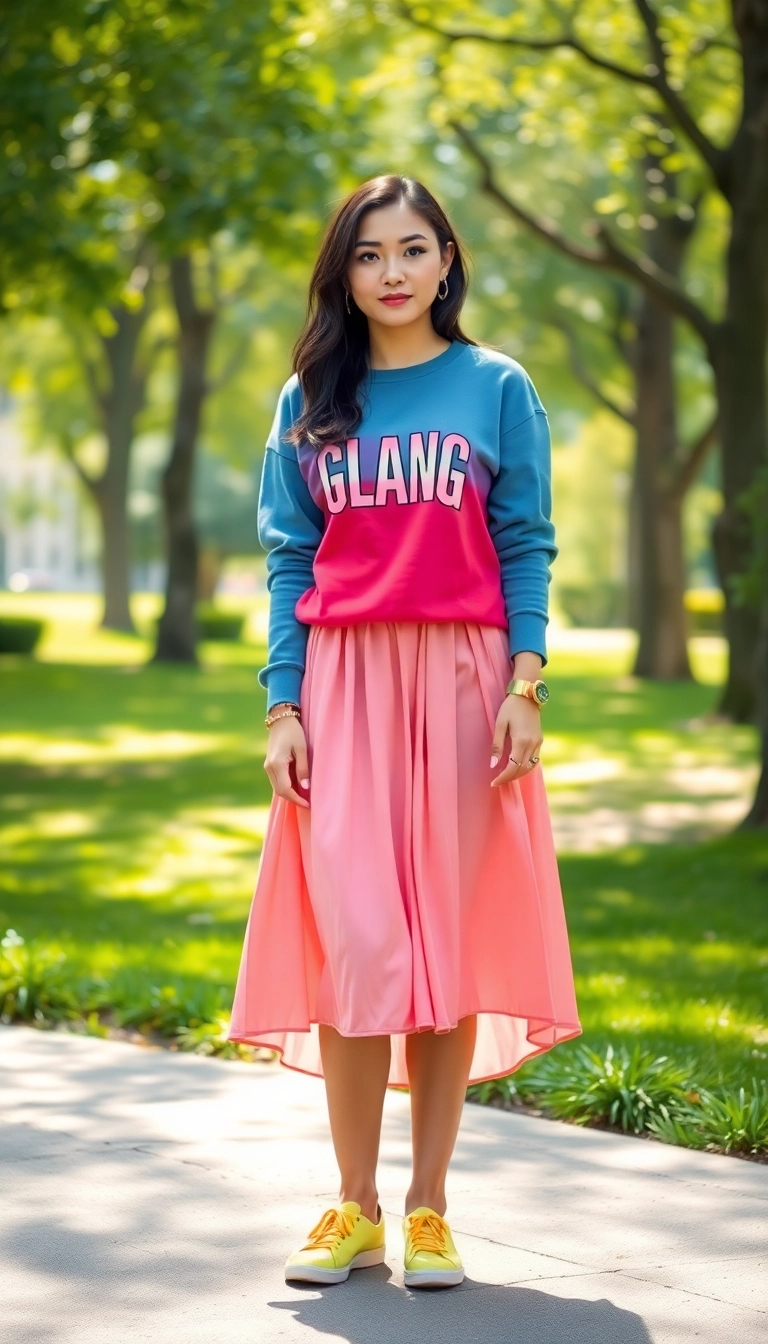 12 Street Style Outfits That'll Make You Look Like a Fashion Icon (You Won't Believe #5!) - 8. Graphic Sweatshirts and Midi Skirts