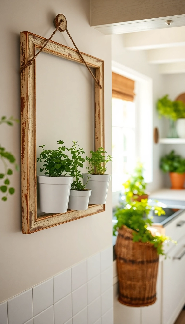 13 Creative Art Repurposing Ideas That Will Inspire Your Inner Artist! - 10. Vintage Frame Herb Garden