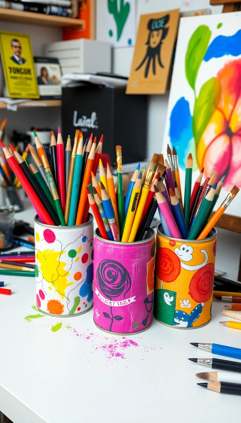 13 Creative Art Repurposing Ideas That Will Inspire Your Inner Artist! - 7. Paintbrush Holder from Cans