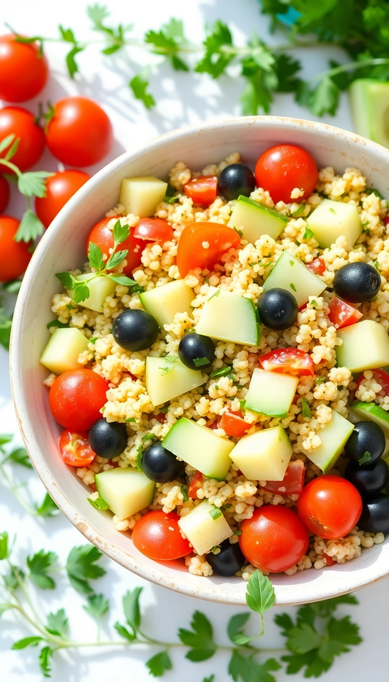 14 Delicious Vegan Meals That Even Meat Lovers Will Devour (Don't Miss #4!) - 8. Vegan Mediterranean Quinoa Salad