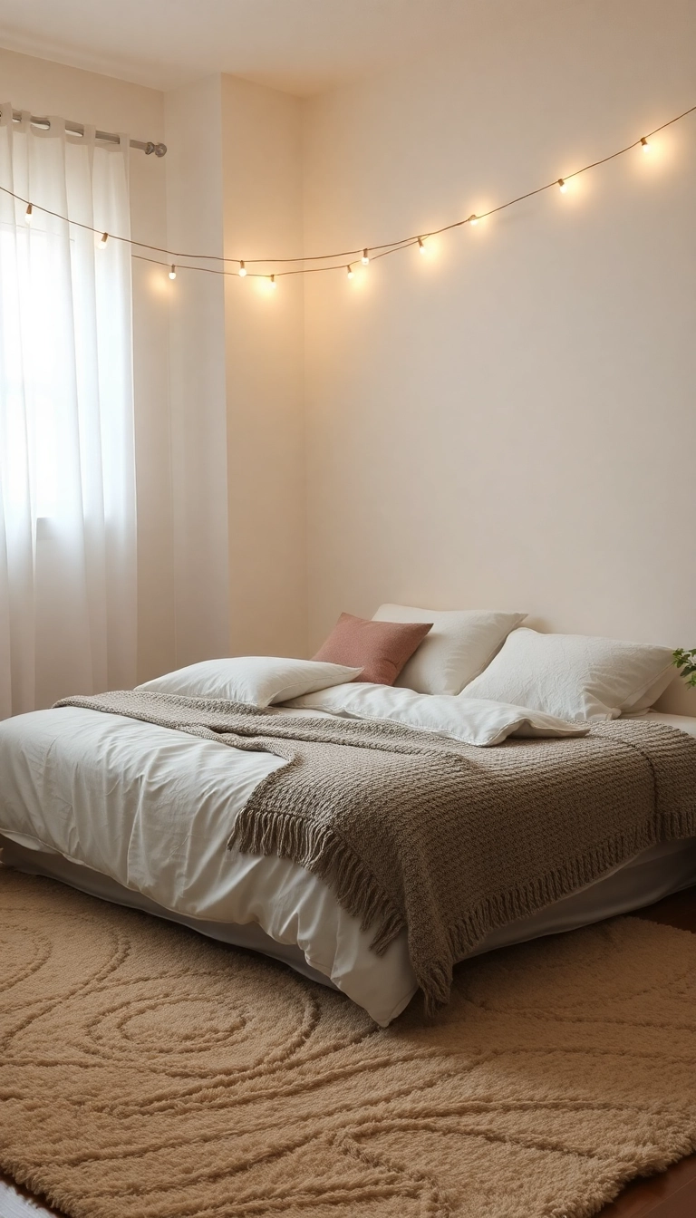 15 Budget-Friendly Bedroom Makeover Ideas You Won't Believe Are Under $100! - 5. String Lights for a Cozy Glow