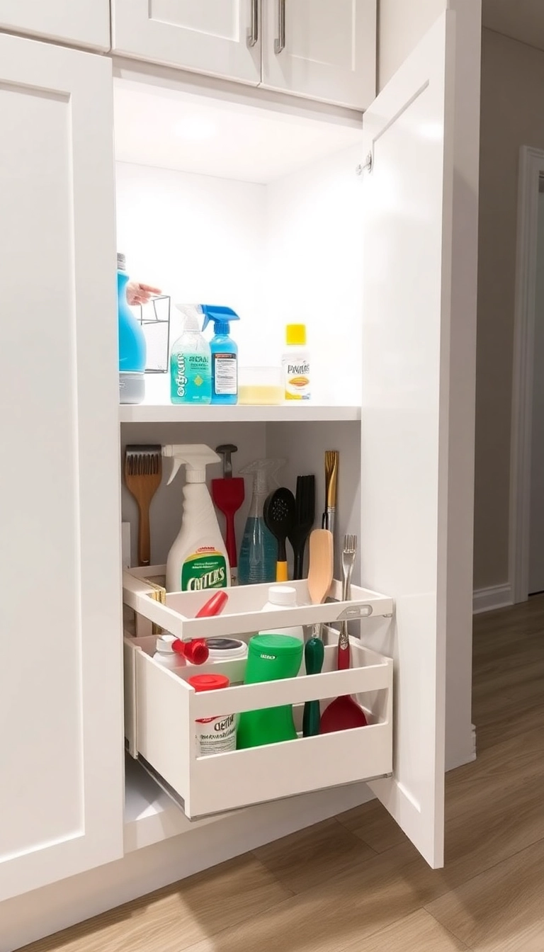 15 Genius Kitchen Storage Ideas That'll Make You Say 'Why Didn't I Think of That?!' - 2. Under-Sink Pull-Out Organizer