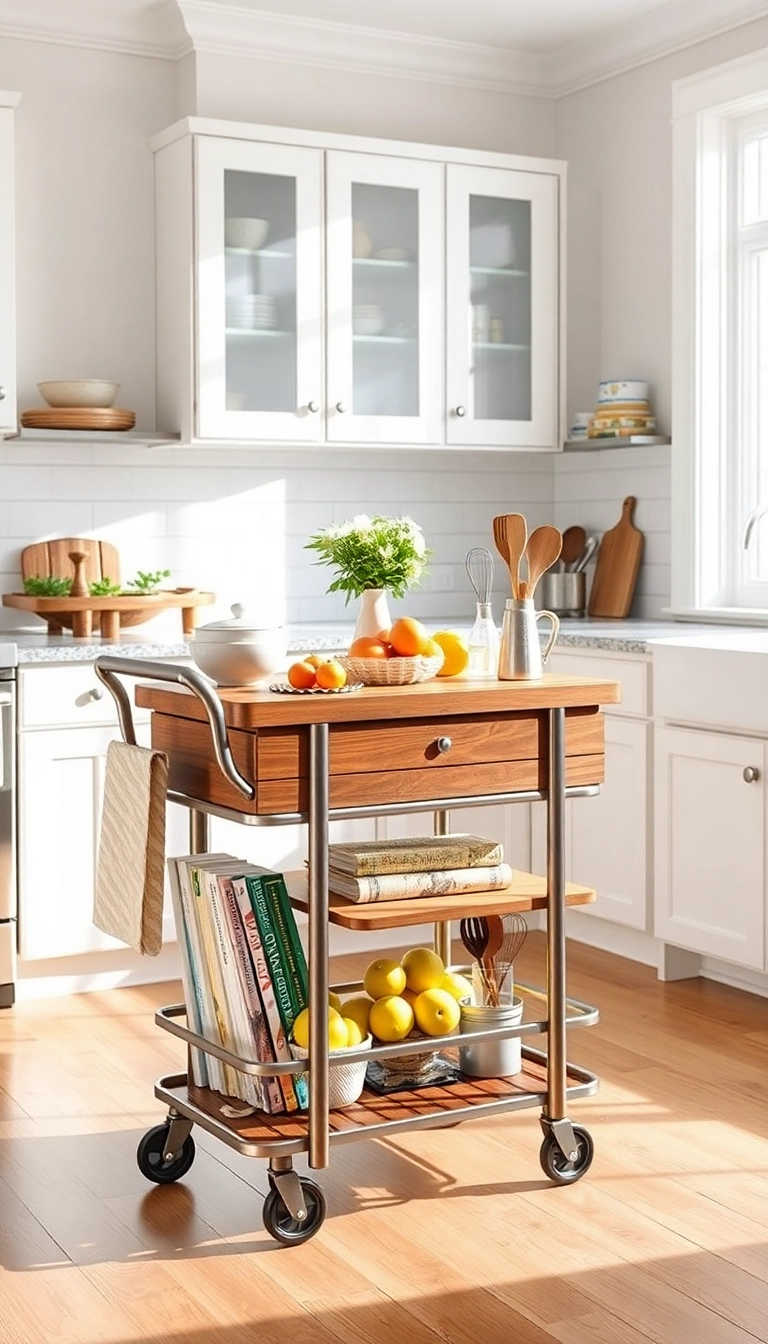 15 Genius Kitchen Storage Ideas That'll Make You Say 'Why Didn't I Think of That?!' - 4. Rolling Kitchen Cart