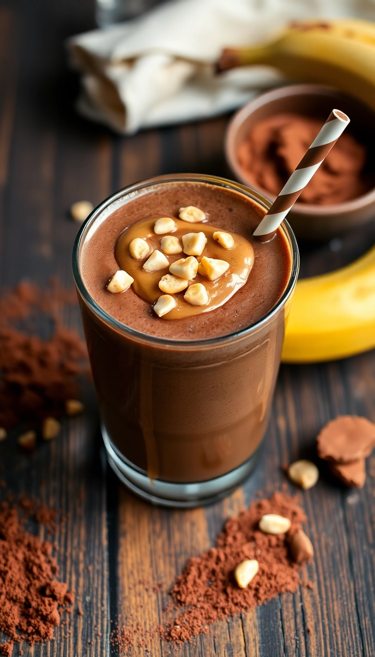 17 Smoothie Recipes That Will Supercharge Your Mornings (Don't Miss #5!) - 4. Chocolate Peanut Butter Smoothie