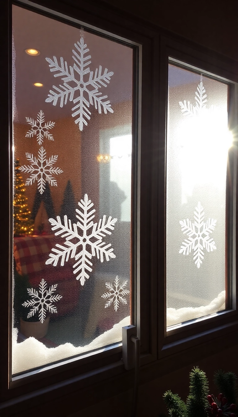 18 DIY Holiday Decorations That Will Wow Your Guests (You Won't Believe #12!) - 11. Frosted Window Decorations