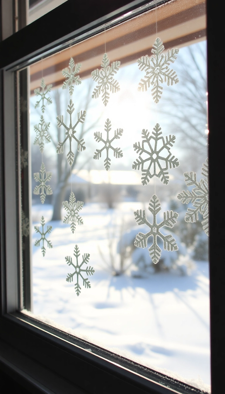 18 DIY Holiday Decorations That Will Wow Your Guests (You Won't Believe #12!) - 15. Snowflake Window Clings