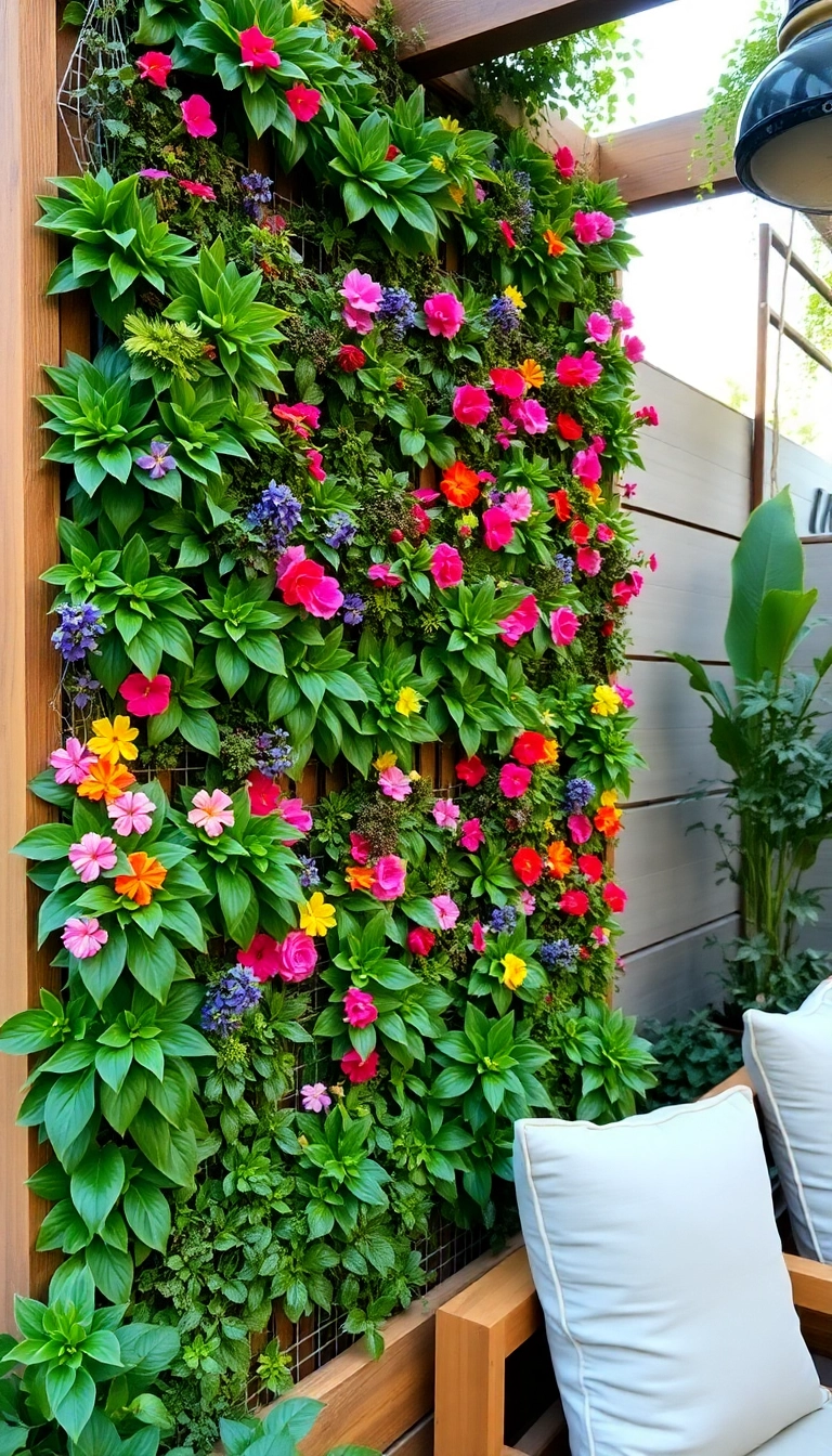 18 Outdoor Living Space Ideas That Will Turn Your Backyard Into a Paradise! - 7. Lush Vertical Garden