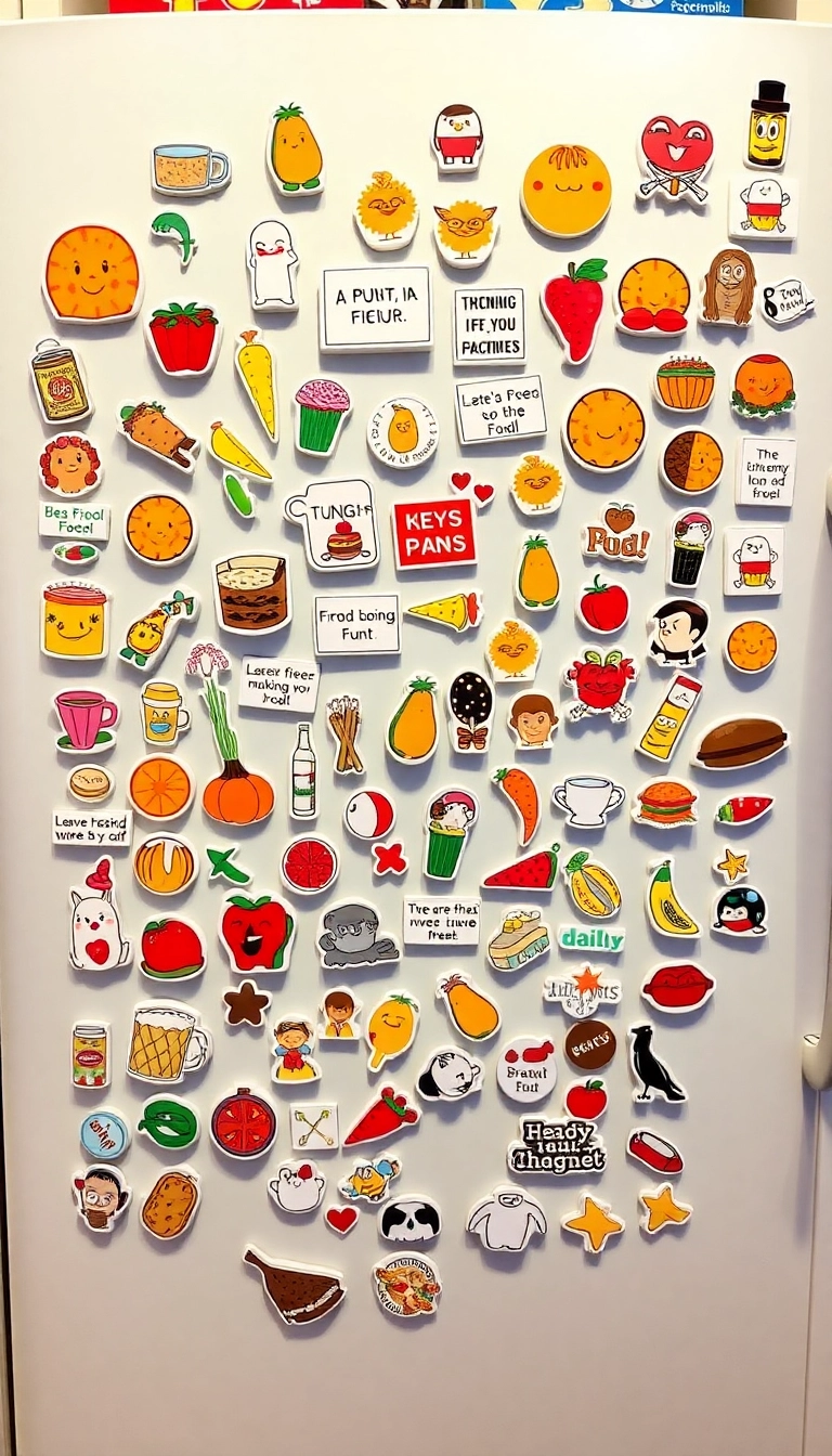 20 Kitschy Kitchen Decor Ideas That'll Make You Smile Every Time You Cook! - Quirky Refrigerator Magnets