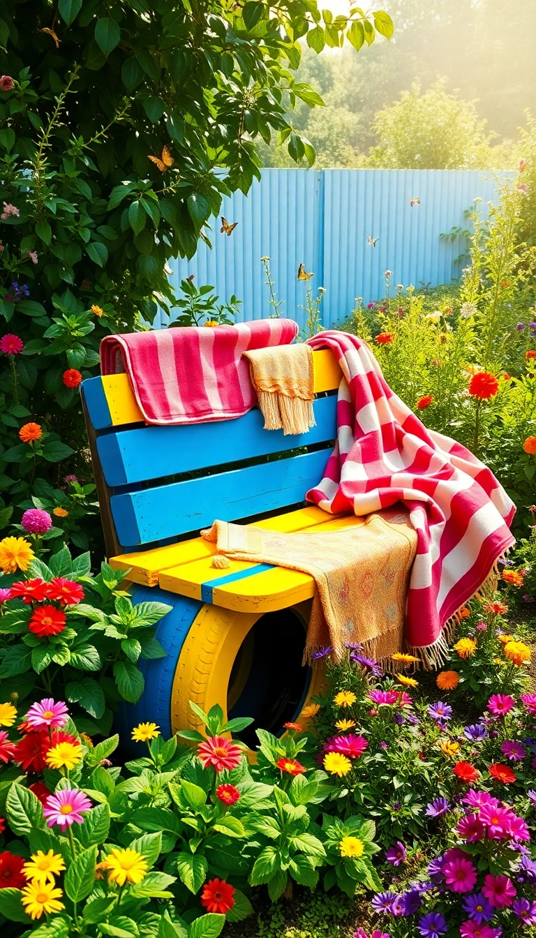 20 Mind-Blowing Upcycling Ideas You Won't Believe Are Made from Trash! - 1. Tire Garden Bench