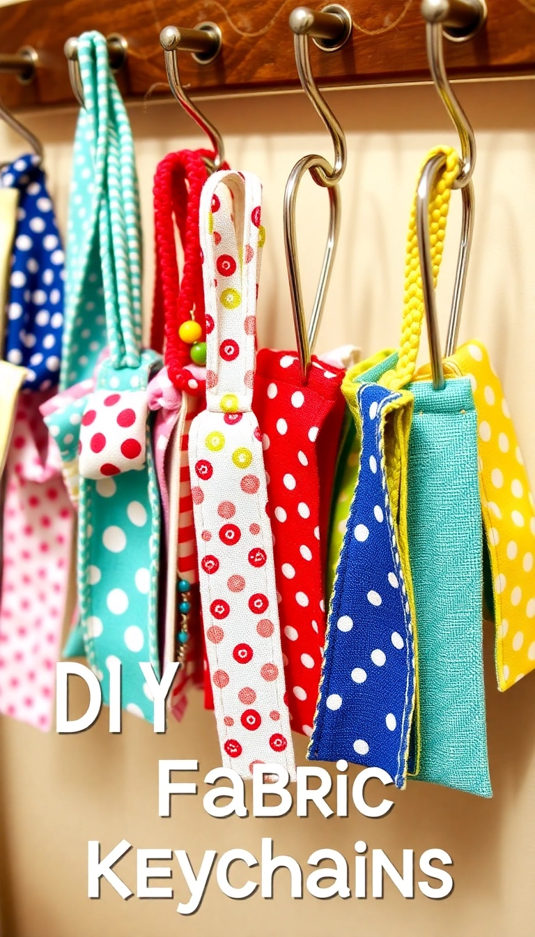 20 Stunning DIY Fabric Decorations That'll Transform Your Home (You Won't Believe #12!) - 19. DIY Fabric Keychains