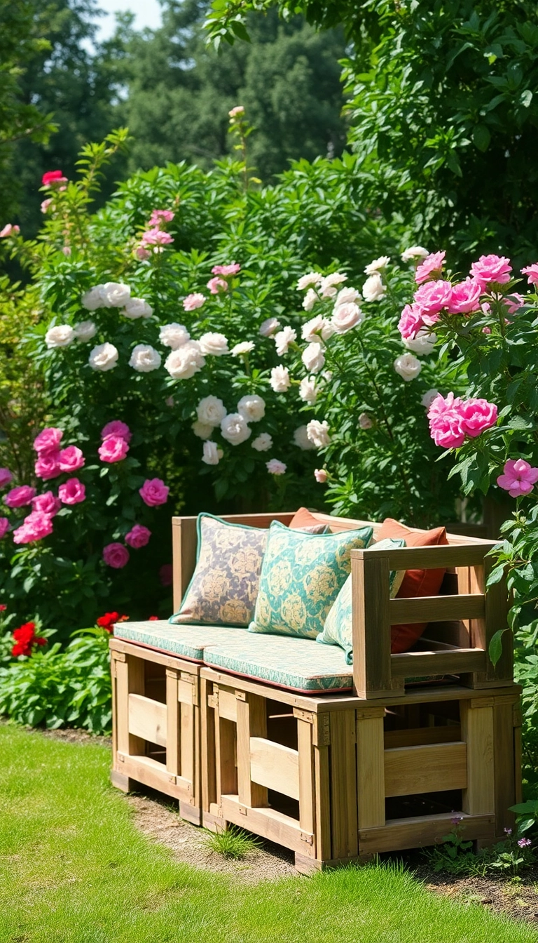 Garden Bench from Old Crates