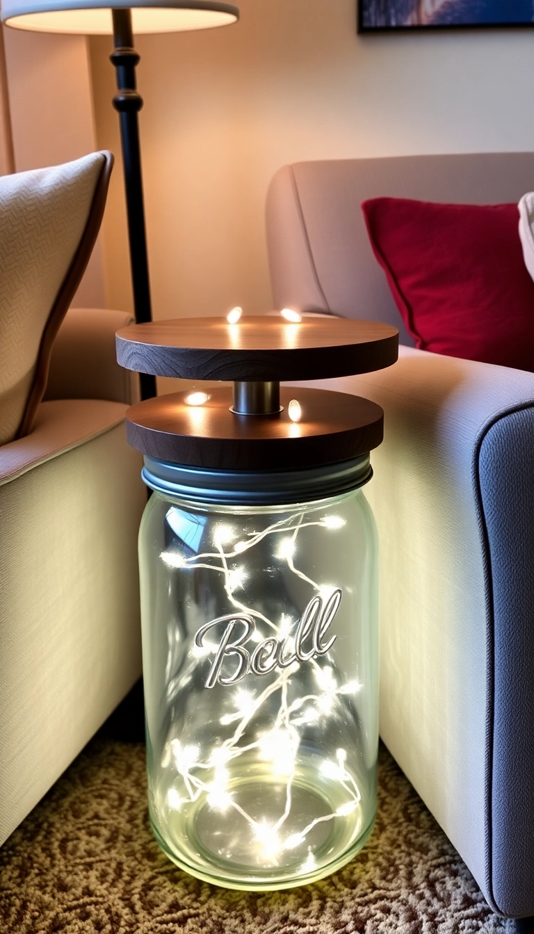 Mason Jar Side Table