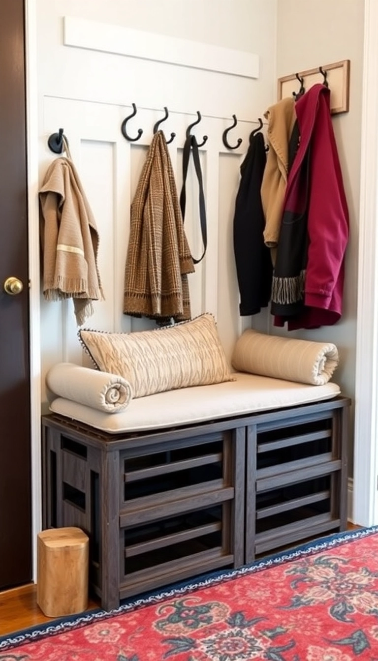 Wine Crate Storage Bench